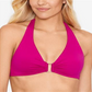 Ralph Lauren Women's Beach Club Halter Bikini Top Pink Size 4