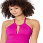 Ralph Lauren Women's Beach Club Solid High Neck One Piece Pink Size 12
