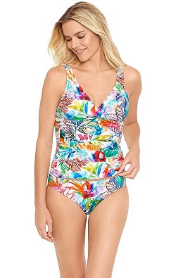 Ralph Lauren Women's Tropical Caribbean Underwire Tankini Top Multicolor Size 16