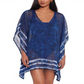 Ralph Lauren Women's Shoreline Cover up Chiffon Tunic Swim Blue Size Small