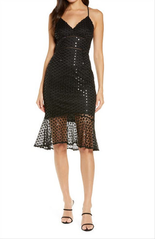 Lulus Chance Encounter Sequin Cocktail Dress in Black Size Small