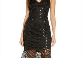 Lulus Chance Encounter Sequin Cocktail Dress in Black Size Small