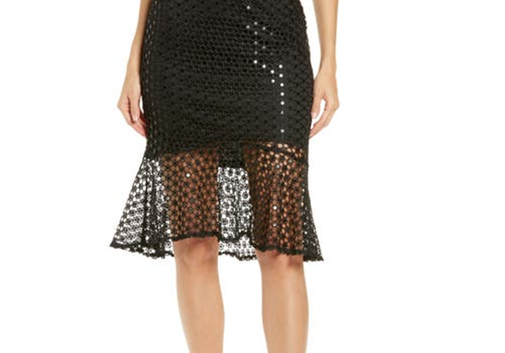 Lulus Chance Encounter Sequin Cocktail Dress in Black Size Small