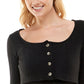 Ultra Flirt Junior's Cardigan Knit Bodycon Dress Black Size Large