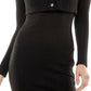 Ultra Flirt Junior's Cardigan Knit Bodycon Dress Black Size Large