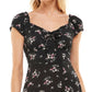 Ultra Flirt Junior's Floral Print Mini Dress Black Size Small