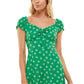 Ultra Flirt Junior's Floral Print Mini Dress Green Size Medium