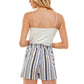 Ultra Flirt Junior's Paperbag Waist Romper Blue Size Medium