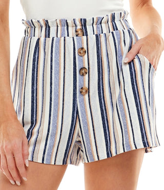 Ultra Flirt Junior's Paperbag Waist Romper Blue Size Medium