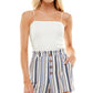 Ultra Flirt Junior's Paperbag Waist Romper Blue Size Medium