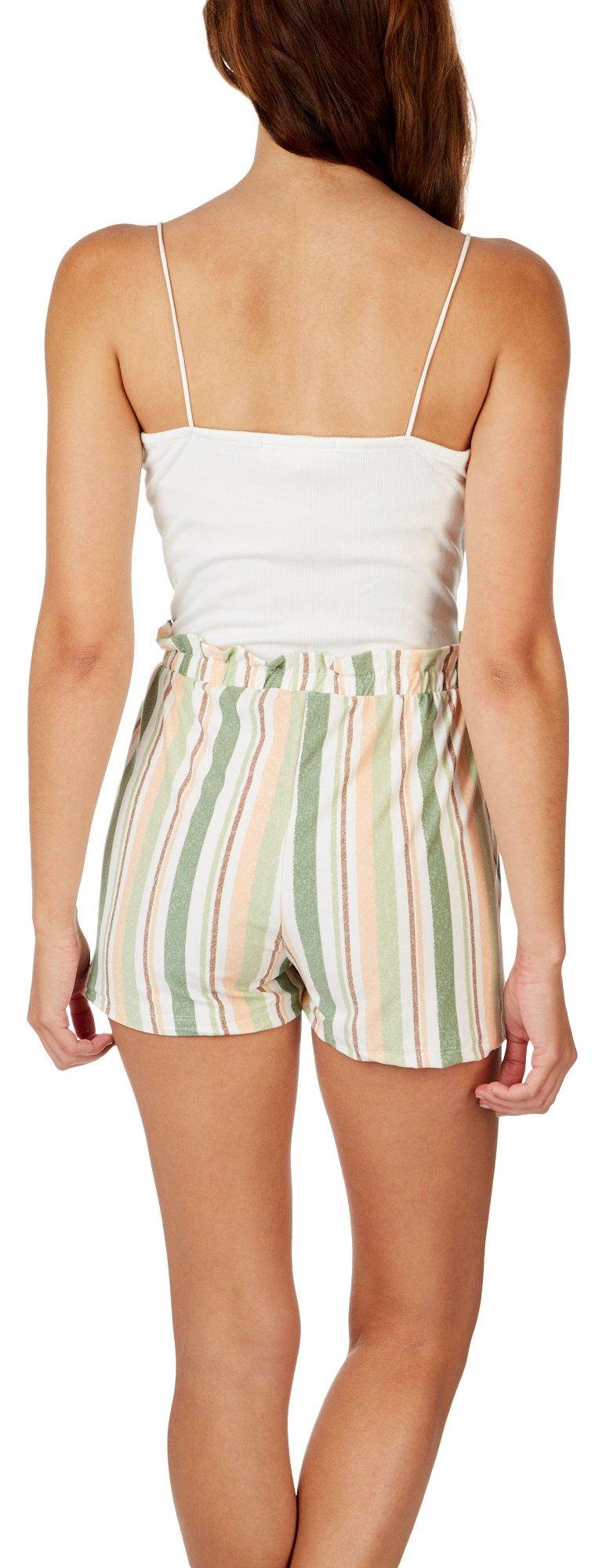 Ultra Flirt Junior's Paperbag Waist Romper White Size Large