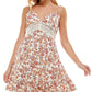 Ultra Flirt Women's Lace Trim Mini Fit & Flare Dress White Size X-Small