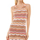 Ultra Flirt Junior's Striped Crochet Dress Orange Size Small
