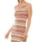 Ultra Flirt Junior's Striped Crochet Dress Orange Size Small