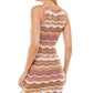 Ultra Flirt Junior's Striped Crochet Dress Orange Size X-Small