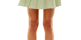 Ultra Flirt Junior's Seersucker Mini Skirt Green Size X-Large