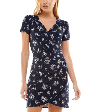 Ultra Flirt Junior's Colorblocked Dress Blue Size X-Small