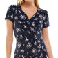 Ultra Flirt Junior's Colorblocked Dress Blue Size X-Small