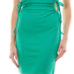 Ultra Flirt Junior's Ribbed Side Ruched Cutout Dress Green Size Large