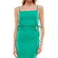 Ultra Flirt Junior's Ribbed Side Ruched Cutout Dress Green Size Large