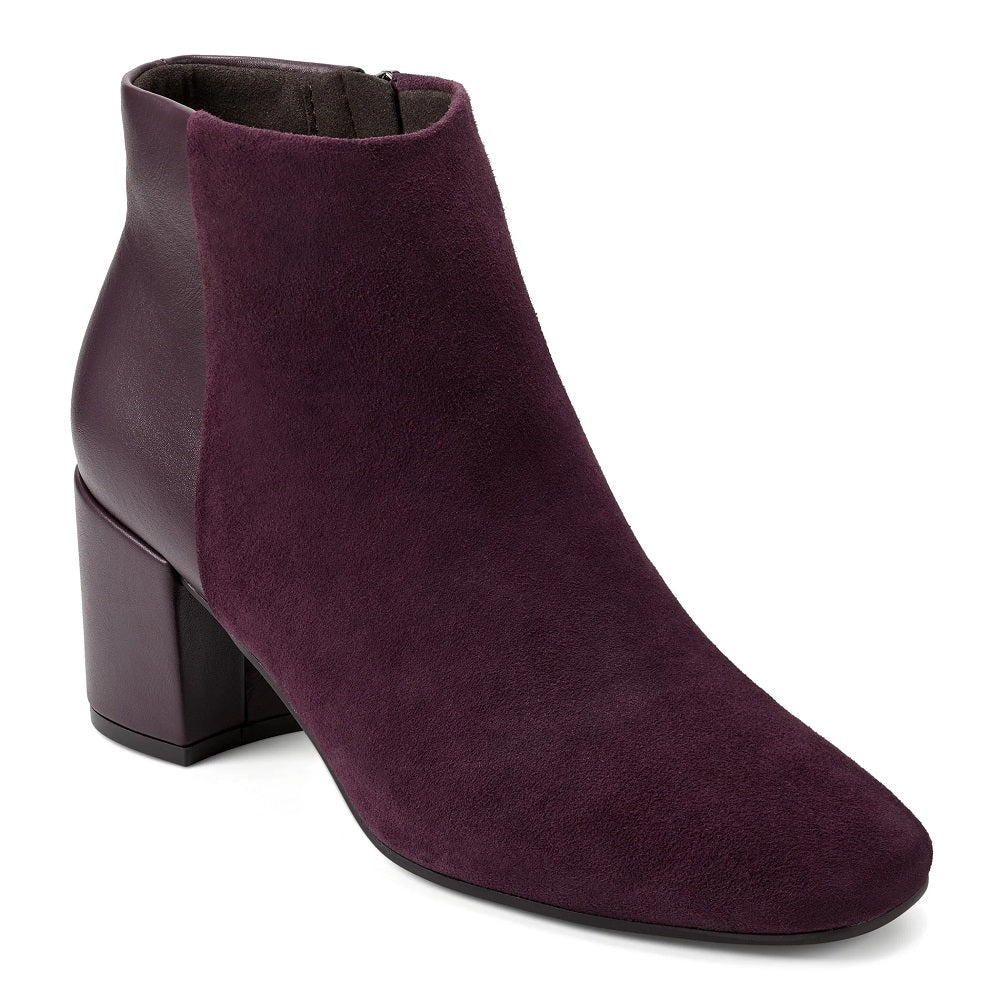 Easy Spirit Women's Tamara Block Heel Bootie Purple Size 8.5 M