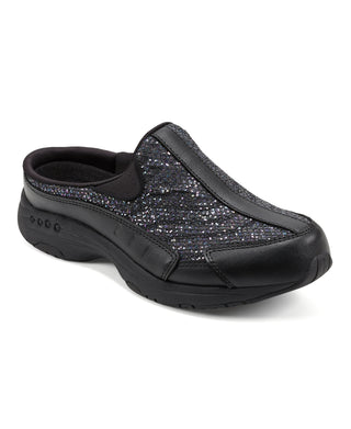 Easy Spirit Women's Traveltime Glitter Slip On Sneaker Black Size 7.5 M