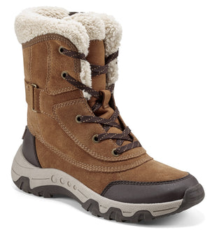 Easy Spirit Women's Norte Water Resistant Faux Fur Lined Boot Brown Size 9.5 W