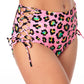 California Waves Women's Side Lace High Waist Bikini Swim Bottoms Pink