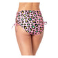 California Waves Women's Side Lace High Waist Bikini Swim Bottoms Pink