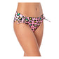 California Waves Junior's Animal Print Hipster Bikini Bottoms Swimsuit Pink Size Medium