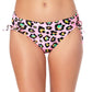 California Waves Junior's Animal Print Hipster Bikini Bottoms Swimsuit Pink Size Medium