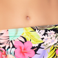 California Waves Junior's Floral Print High Waist Bikini Bottoms Swimsuit Black Multi