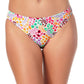 California Waves Junior's Hipster Scoop Bikini Bottoms Swimsuit White Multi