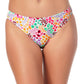 California Waves Junior's Hipster Scoop Bikini Bottoms Swimsuit White Multi