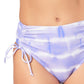 California Waves Women's Tie-Dyed High-Waist Bikini Swim Bottoms Purple Size Large