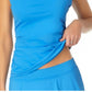 Anne Cole Women's Wave Square Neck Tankini Swim Top Blue Size Large