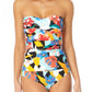 Anne Cole Women's Multi Twist Front Shirred Bandeau One Piece Swimsuit Multicolor Size 6