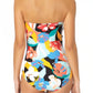 Anne Cole Women's Multi Twist Front Shirred Bandeau One Piece Swimsuit Multicolor Size 6