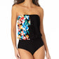 Anne Cole Women's Signature  Summer Bunches Blouson Black Size 10