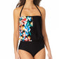 Anne Cole Women's Summer Bunches Blouson One Piece Swimsuit Black Size 16