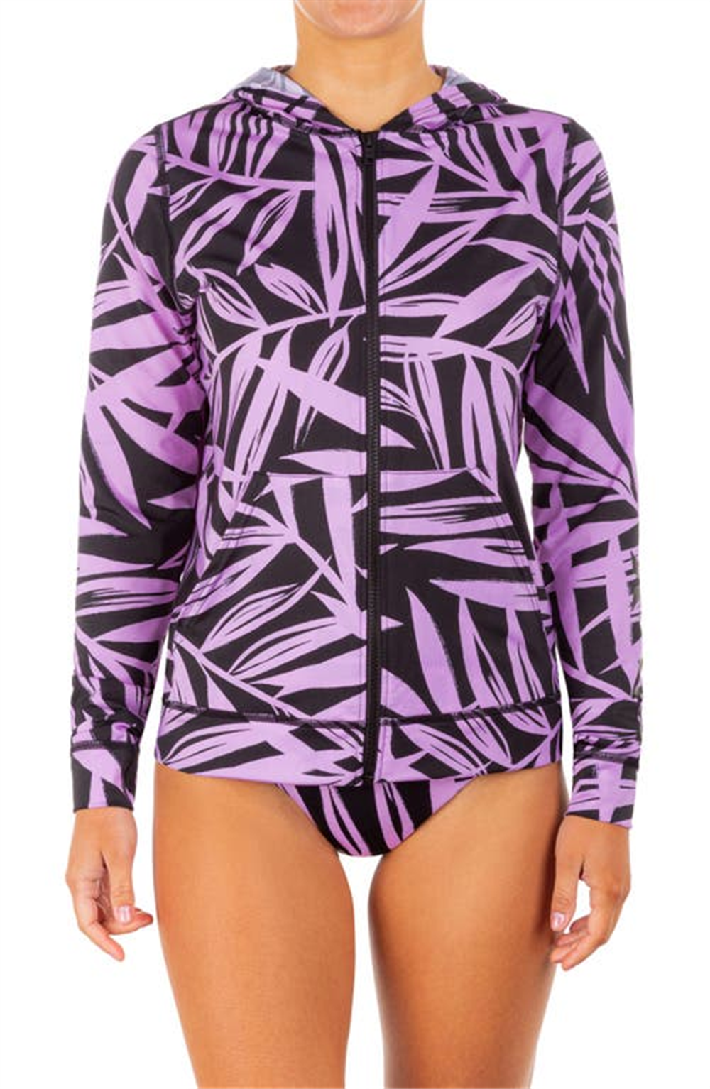 Hurley Women's Mystic Leaves Zip Hooded Pink Size Medium