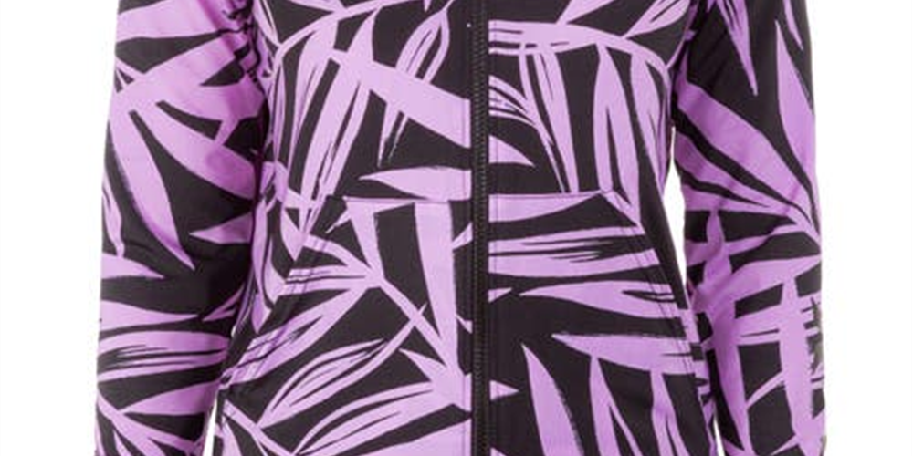 Hurley Women's Mystic Leaves Zip Hooded Pink Size Medium