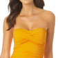 Anne Cole Women's Twist Front Ruched One Piece Swimsuit Orange Size 10
