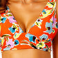 Anne Cole Women's Graphic Floral Bikini Top Swimsuit Red Size Medium