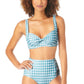 Anne Cole Women's Gingham Print High Waist Swim Bottoms Swimsuit Blue Size X-Small