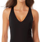 Anne Cole Women's V Neck Crossback One Piece Swimsuit Black Size 8