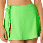 California Waves Junior's Ribbed Sarong Skirt Cover Up Swimsuit Green