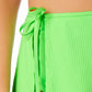 California Waves Junior's Ribbed Sarong Skirt Cover Up Swimsuit Green