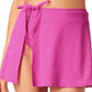 California Waves Junior's Ribbed Sarong Skirt Cover Up Swimsuit Purple