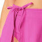 California Waves Junior's Ribbed Sarong Skirt Cover Up Swimsuit Purple
